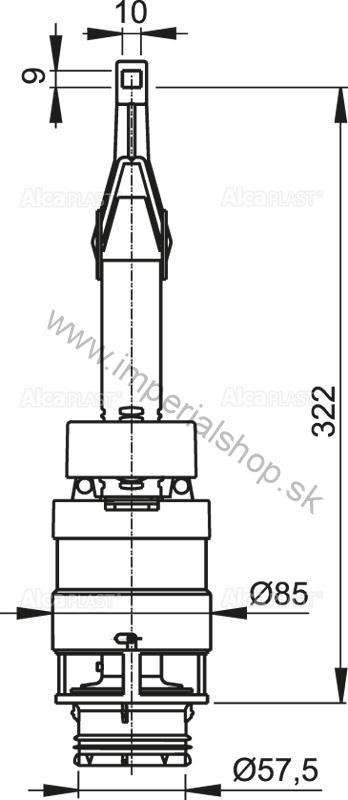 ALCADRAIN A06/850 Vypúšťací ventil pre znížené inštalačné systémy 850 mm