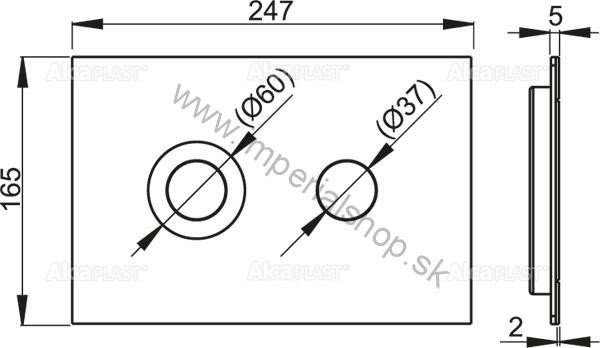 ALCADRAIN TURN INOX Ovládacie tlačítko - nerez-polomat/lesk