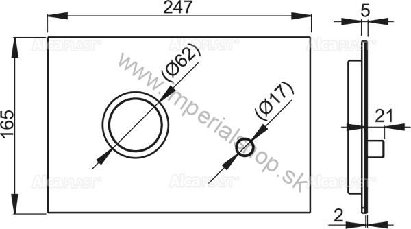 ALCADRAIN STING INOX Ovládacie tlačítko - nerez-polomat/lesk