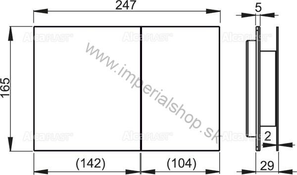 ALCADRAIN AIR INOX Ovládacie tlačítko pre predstenové inštalačné systémy, nerez-polomat