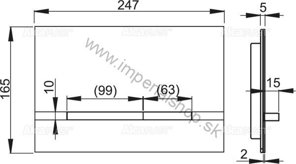 ALCADRAIN STRIPE WHITE Ovládacie tlačítko - nerez/biela lesk