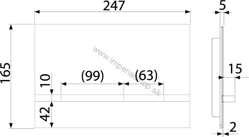 ALCADRAIN STRIPE-GL1204 Ovládacie tlačítko - sklo-čierna