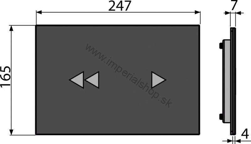 ALCADRAIN NIGHT LIGHT-2-SLIM Ovládacie tlačítko bezdotykové SLIM s podsvietením - sklo-čierna