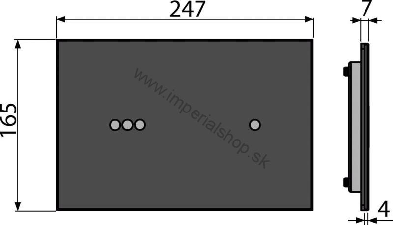 ALCADRAIN NIGHT LIGHT-3-SLIM Ovládacie tlačítko bezdotykové SLIM s podsvietením - sklo-čierna
