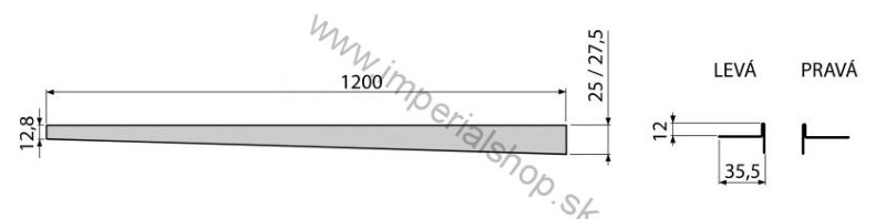 ALCADRAIN APZ901M/1200 Nerezová lišta pre spádovanú podlahu, ľavá