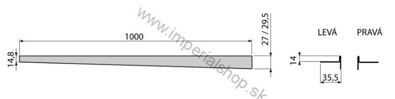 ALCADRAIN APZ903M/1000 Nerezová lišta pre spádovanú podlahu, ľavá