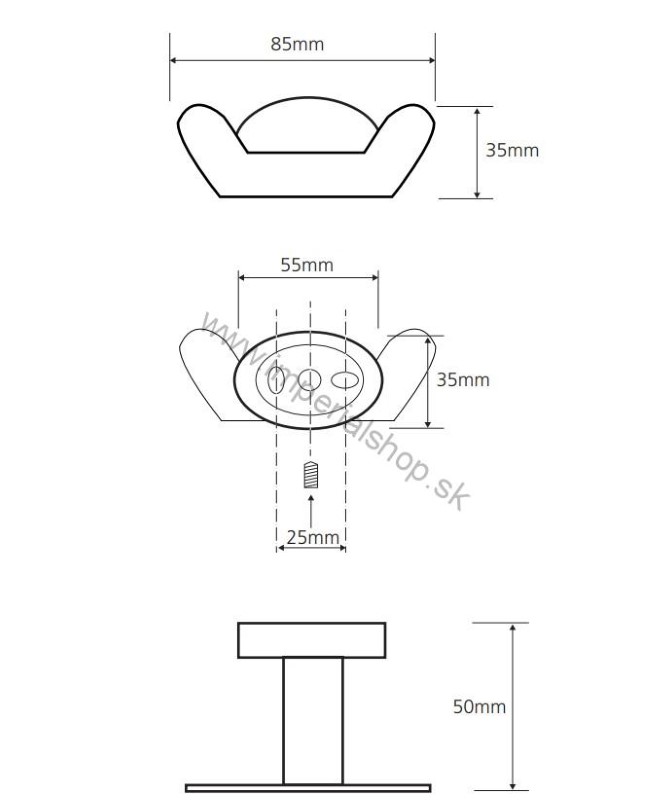 BEMETA OVAL Vešiačik dvojitý 118406031