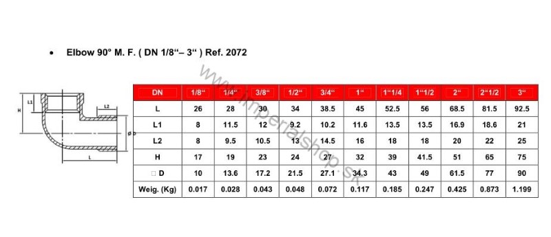 Nerezové koleno 2072 MF 2" 2072009