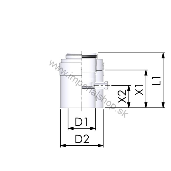 Komín. kond. Vsuvka s odtokom kondezatu 60/100 PP/AL - CoxGeelen