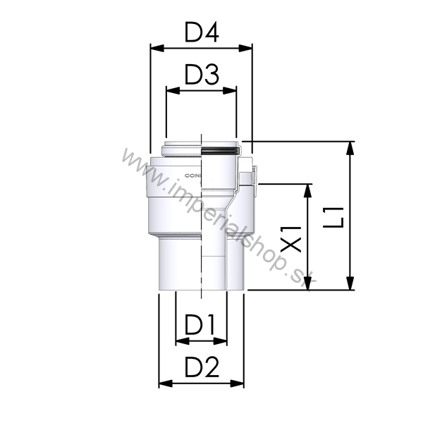 Komín kond. redukcia 80/125 - 60/100 PP/AL Cox Geelen