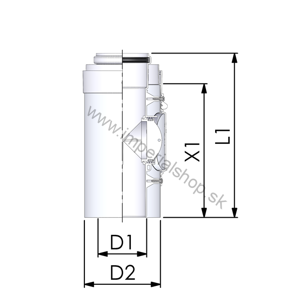 Komín kond. revízny kus 80/125 PP/AL Cox Geelen