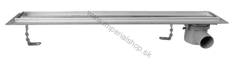 Nerezový sprchový kanálik s roštom pre vloženie dlažby, 760x140x92 mm