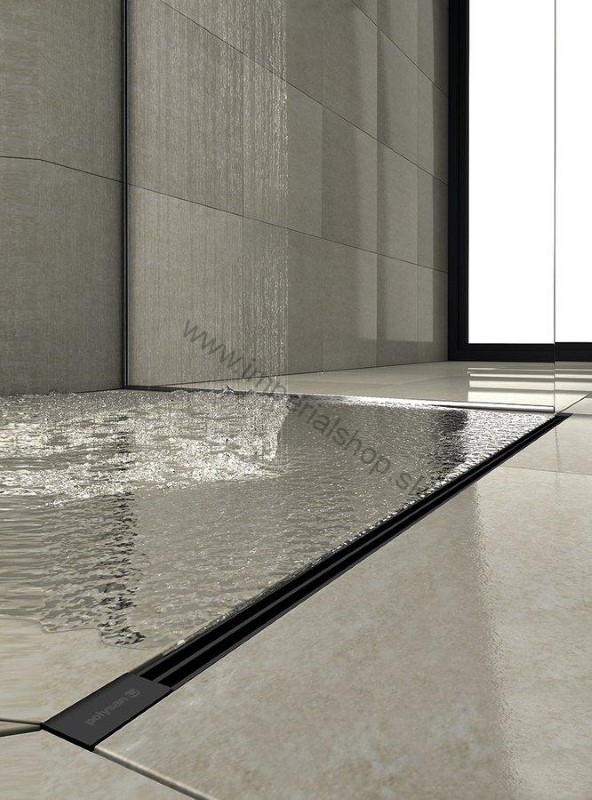 SLIM SPRING BLACK nerezový sprchový kanálik s roštom, 250-1200mm