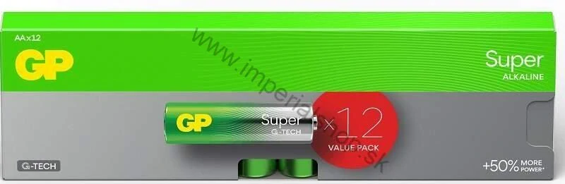 GP baterky Super alkaline AA 1,5V, 12ks