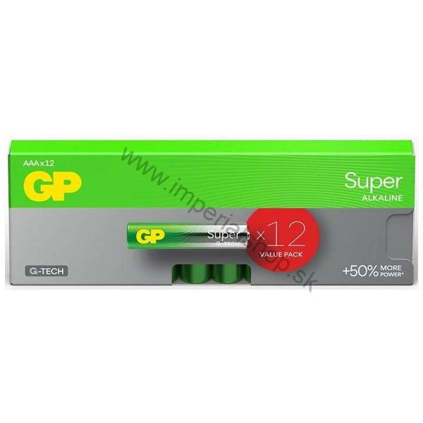 GP baterky Super alkaline AAA 1,5V, 12ks