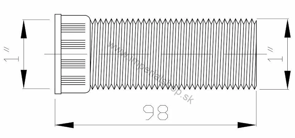 PLASTBRNO Predĺženie k pračkovému sifónu 1"x98mm