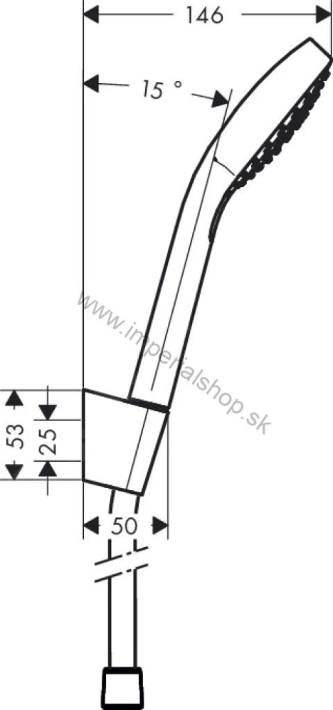 HANSGROHE Croma Select E - Set sprchovej hlavice, 3 prúdy, držiaku a hadice 1,25 m, biela/chróm 26425400