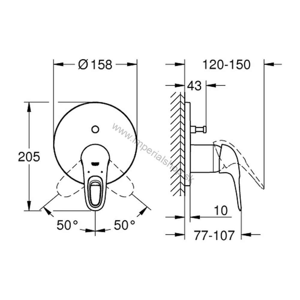 Grohe Eurostyle - Batéria pod omietku pre 2 spotrebiče, mesačná biela 24049LS3