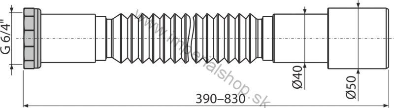 ALCADRAIN A780 Flexi pripojenie 6/4" × DN40/50 kov