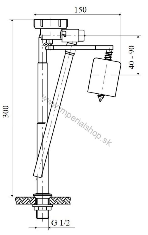 Plavákový WC ventil spodný 1/2" T-2442