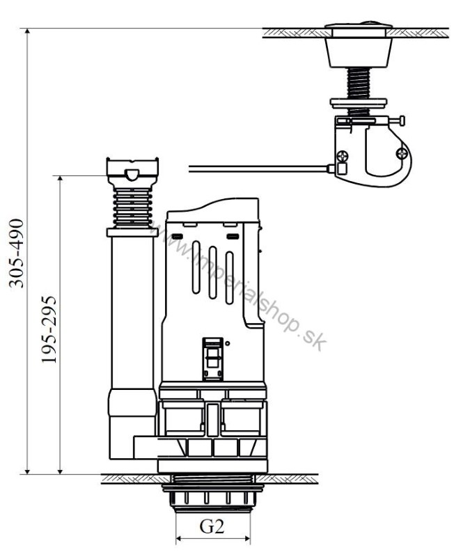Vypúšťacie WC zariadenie P-4553/I-A
