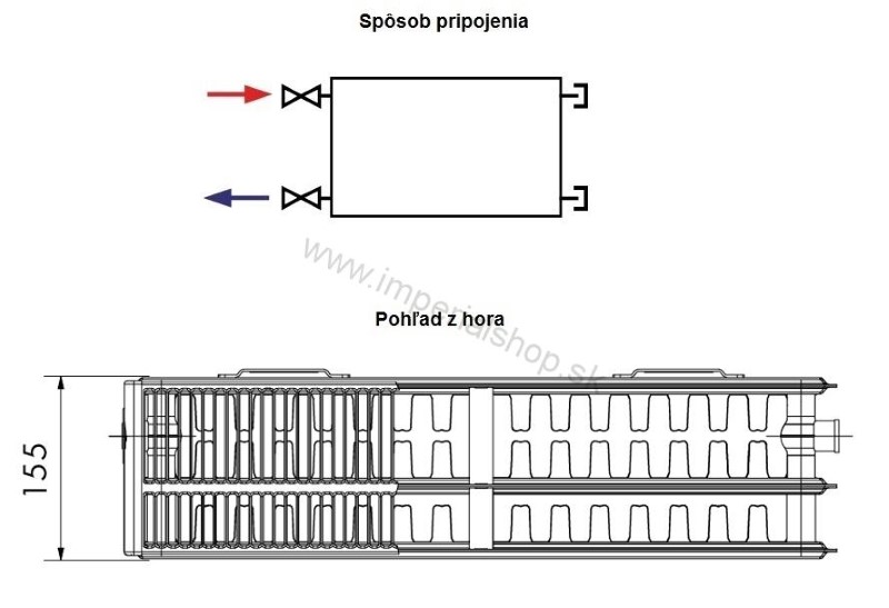 KORADO Radiátor 33K 500/800