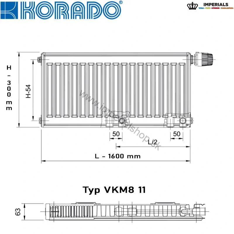 KORADO Radiátor 11VKM8 300/1600