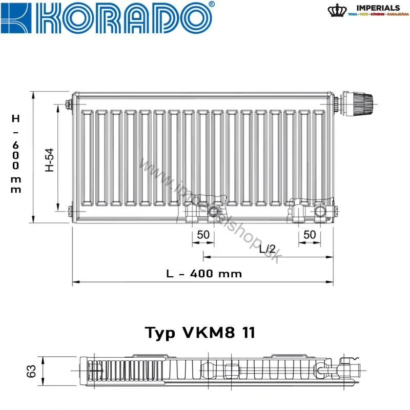 KORADO Radiátor 11VKM8 600/400