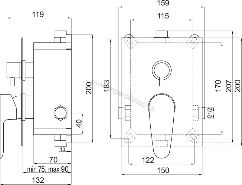 NOVA Podomietková batéria s boxom 2 vývody, SMART
