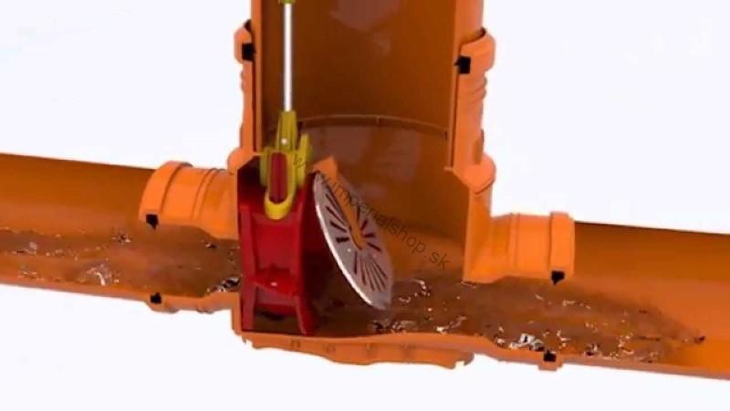 PVC šachtové dno KGSGK 400/160 priebežné so spätnou klapkou