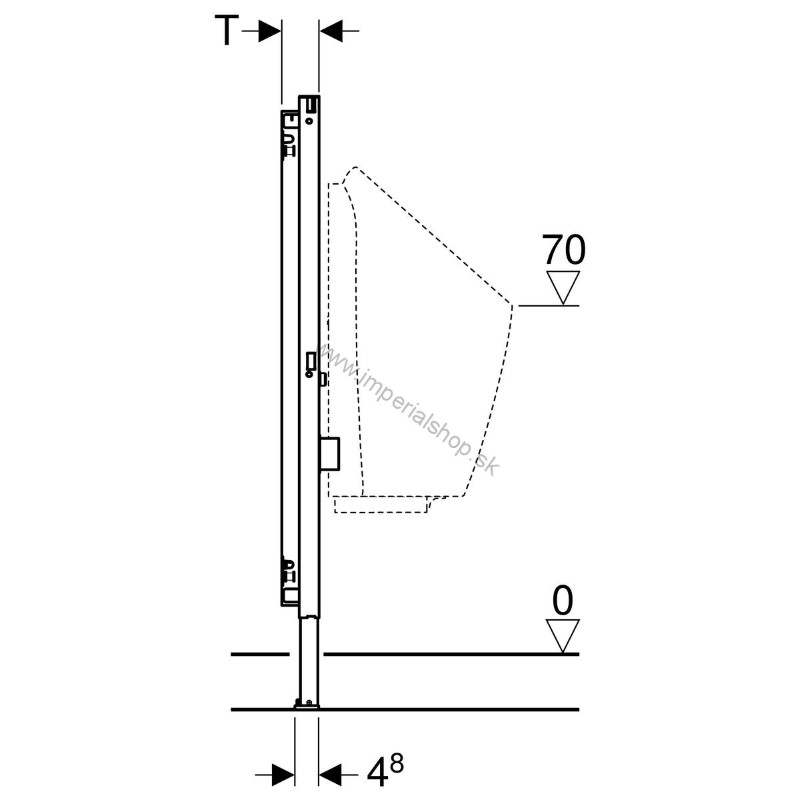 GEBERIT Prvok Duofix pre pisoár, 112–130 cm, univerzálny, pre nadomietkový tlakový splachovač 111.686.00.1