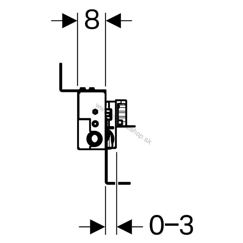 GEBERIT Prvok Kombifix pre sprchu, s odtokom v stene, pre výšku poteru v mieste odtoku 65–90 mm 457.536.00.1