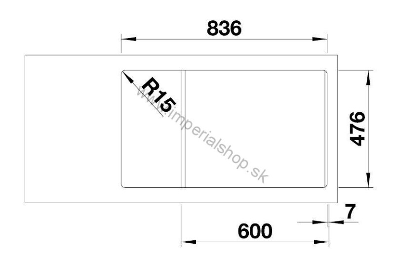 BLANCO ANDANO XL 6 S-IF Compact s excentrickým ovládaním nerez, hodvábny lesk, vanička vpravo 523001