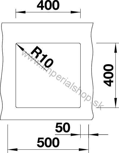 BLANCO SUBLINE 400-U sivá skala 523423