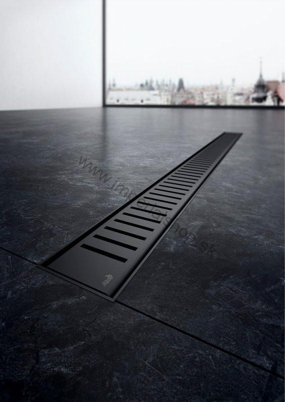 ALCADRAIN PURE-1050BLACK Podlahový rošt pre líniový žľab - čierny