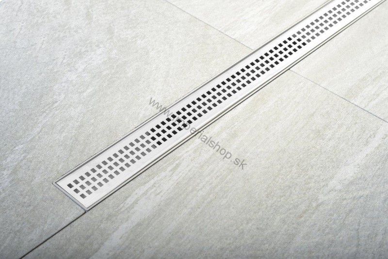 INDY sprchový kanálik s nerezovým roštom, superflow, DN50, 910x122x65 mm