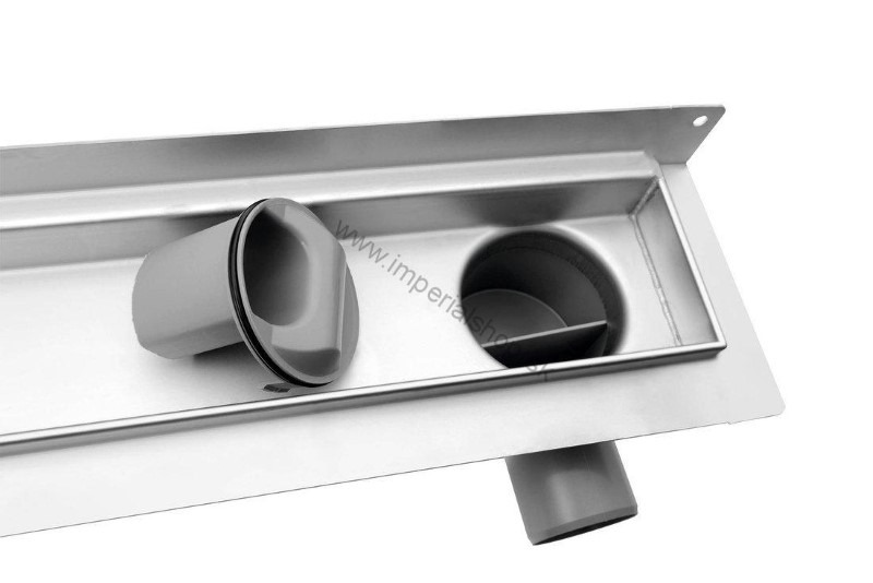 KROKUS nerezový sprchový kanálik s roštom, k stene, 760x122x92 mm