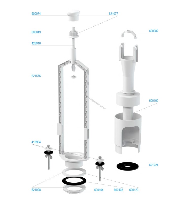 Vypúšťacie WC zariadenie 1-polohové TE-4549B/I