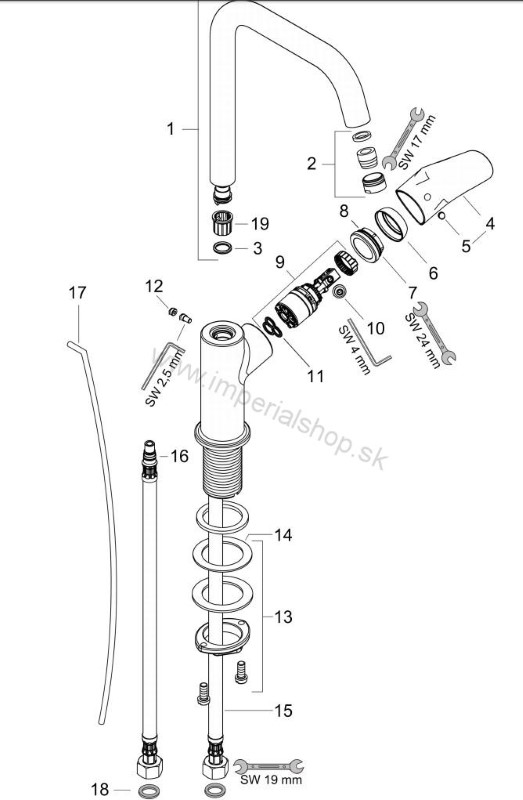 HANSGROHE Focus Páková umyvadlová batéria 240 s otočným výtokom a odtokovou súpravou s tiahlom 31609000