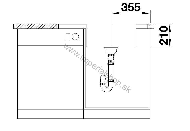 BLANCO ANDANO XL 6 S-IF Compact s excentrickým ovládaním nerez, hodvábny lesk, vanička vpravo 523001