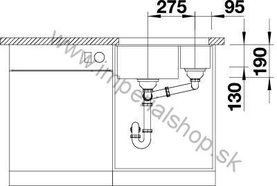 BLANCO SUBLINE 340/160-U ľavý, káva 523557