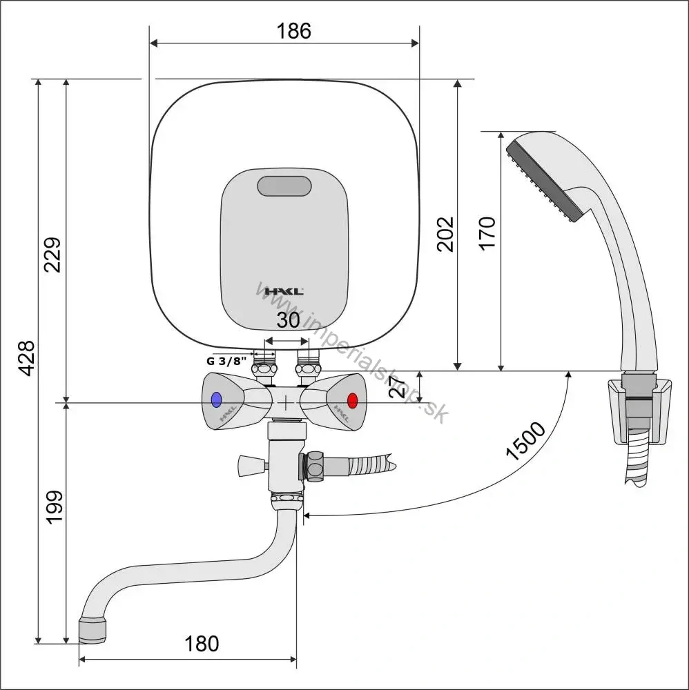 HAKL PL SET 4,5kW ohr. s vaňovou klas. bat., 18/150cm IconicLine