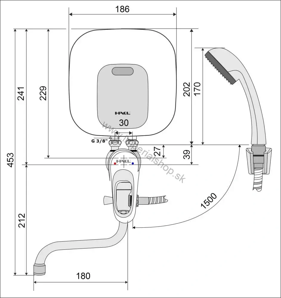 HAKL PL SET 5,5kW ohr. s vaňovou pák. bat., 18/150cm IconicLine