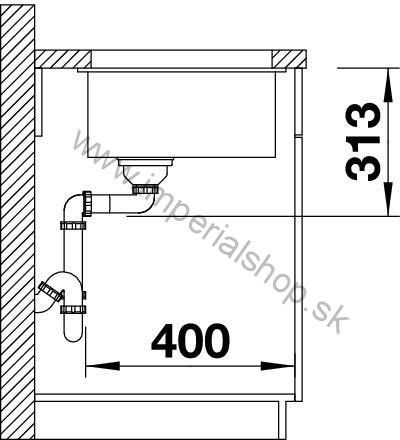 BLANCO SUBLINE 400-U sivá skala 523423