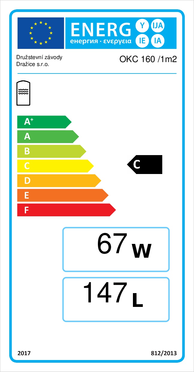 Dražice OKC 160/1 m² - energetický štítok