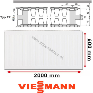 VIESSMANN Radiátor Typ 22 600/2000
