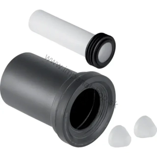 GEBERIT Pripájacia súprava pre závesné WC, dĺžka 18,5 cm: d=90mm, d1=45mm, S matným pochrómovaním 152.426.46.1