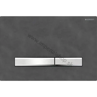 GEBERIT Ovládacie tlačidlo Geberit Sigma50, pre dvojité splachovanie, kovová farba, pochrómované bridlica mustang / chróm 115.788.JM.2