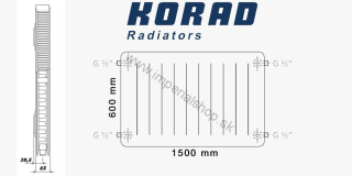 KORAD Radiátor 21K 600/1500