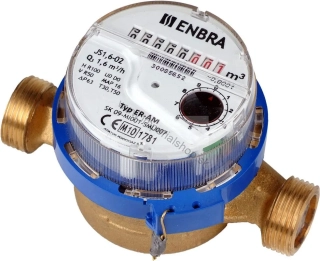 Bytový vodomer ENBRA ER-AM DN 15/SV Q3 1,6 m3/h + rádiový modul